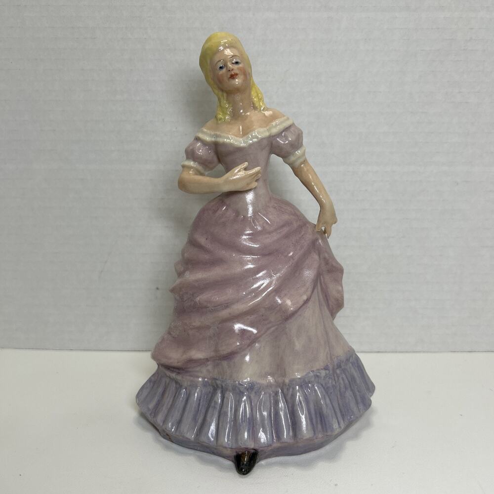 Vtg 1950s Florence Ceramics California Georgette Pink Purple Dress 9" Figurine